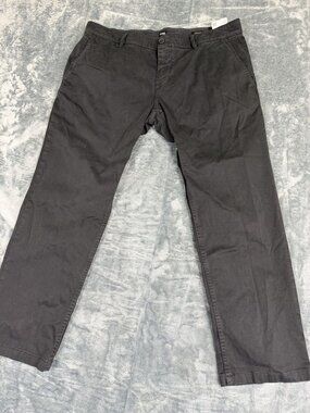 Hugo Boss Mens Regular Fit Black Chino Pants Size 36/30 Cotton Blend